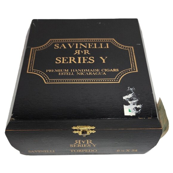 RARE Collectible Savinelli Series Y Torpedo Nicaragua Wooden Cigar Box - Picture 1 of 12